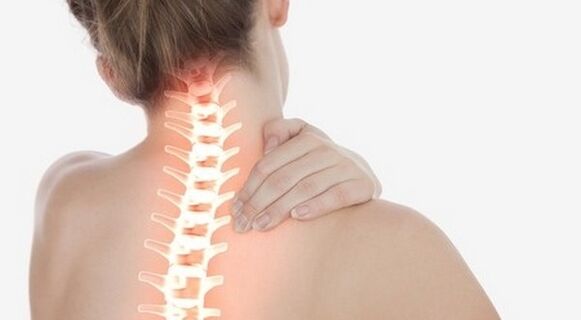 Dor na columna cervical debido á osteocondrose